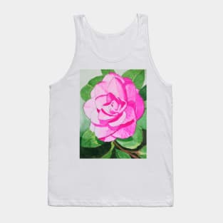 Single Pink camellia watercolour flower painting Tank Top